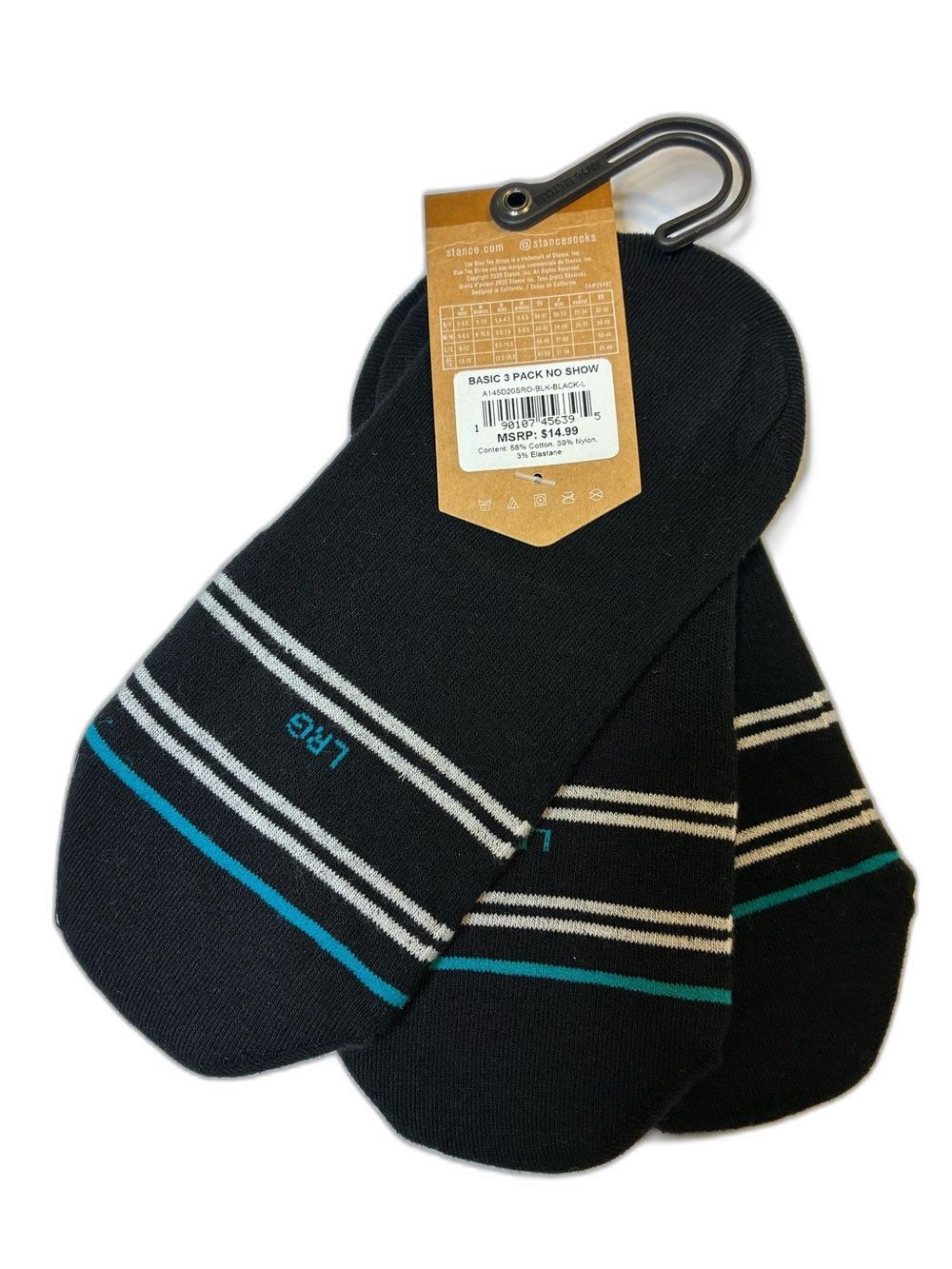Stance Men’s Black No-Show Socks - 3 Pack Large new - Picture 4 of 5